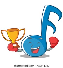 Boxing Music Note Character Cartoon