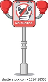 Boxing no camera stuck to cartoon door
