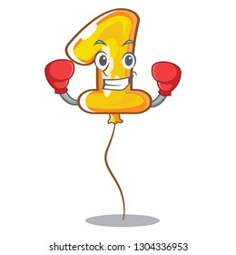 Boxing number one balloon in cartoon shape
