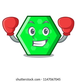 Boxing octagon character cartoon style