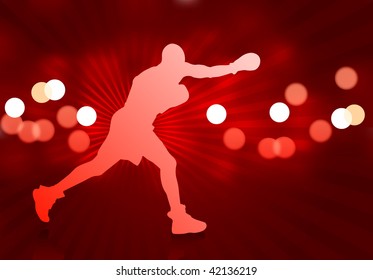 boxeo con fondo rojo