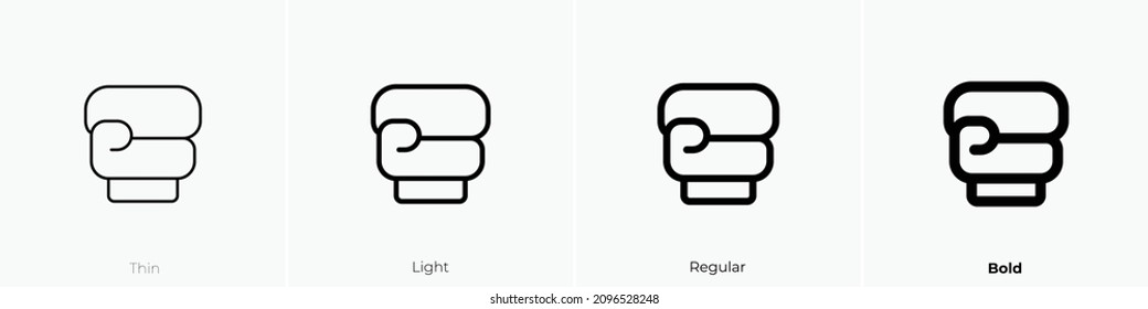 boxing one icon. Thin, Light Regular And Bold style design isolated on white background