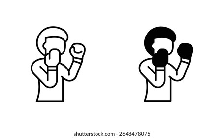 boxing outline icon and black fill icon