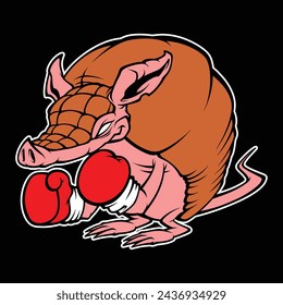 boxing pangolin illustration for commercial use