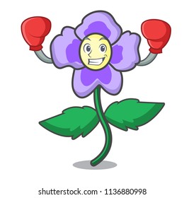 Boxing pansy flower character cartoon