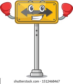 Boxing pass on either side isolated cartoon
