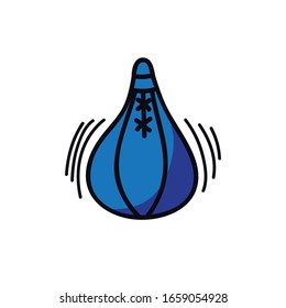 ícono de doodle de pera de boxeo, ilustración vectorial