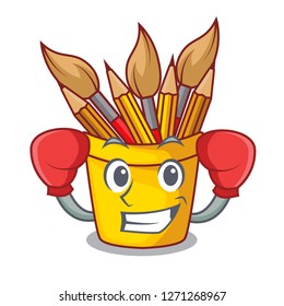 Boxing pencil pot shape on the cartoon
