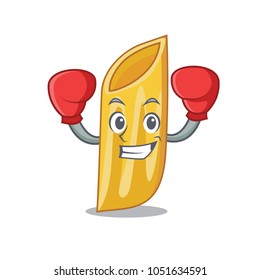 Boxing penne pasta character cartoon