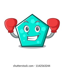Boxing pentagon character cartoon style