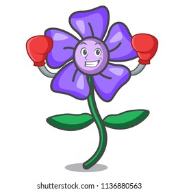 Boxing periwinkle flower character cartoon