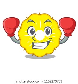 Boxing pineapple slice character cartoon