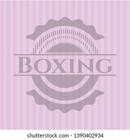 Boxing pink emblem. Vector Illustration. Detailed.