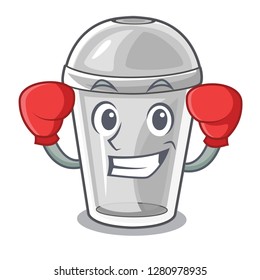 Boxing plastic cup in the cartoon form