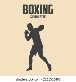 Boxing player silhouette Vector Stock Illustration 05