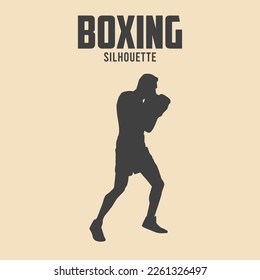 Boxing player silhouette Vector Stock Illustration 09