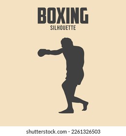 Boxing player silhouette Vector Stock Illustration 02