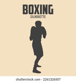 Boxing player silhouette Vector Stock Illustration 07