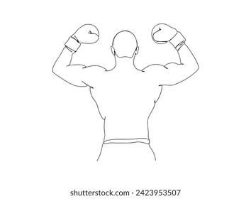Boxing Player Single Line Drawing