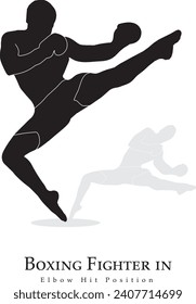 Boxing Position Pose vector silhouette
