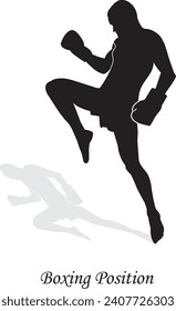 boxing position Pose vector silhouette 
