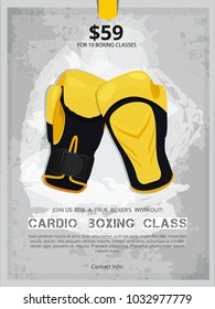 Boxing poster , boxing gloves illustration