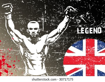 boxing poster with UK flag