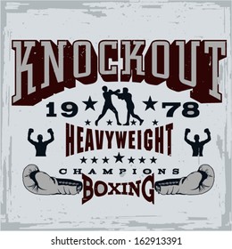 Boxing Print Vector