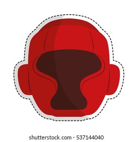 boxing protection helmeticon image vector illustration design 