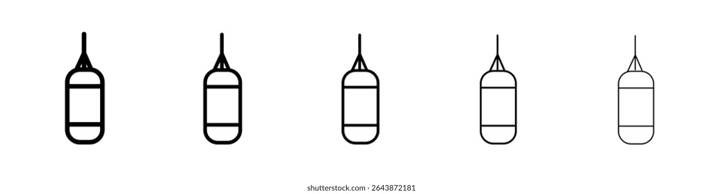Boxing punch bag icon black and white vector sign