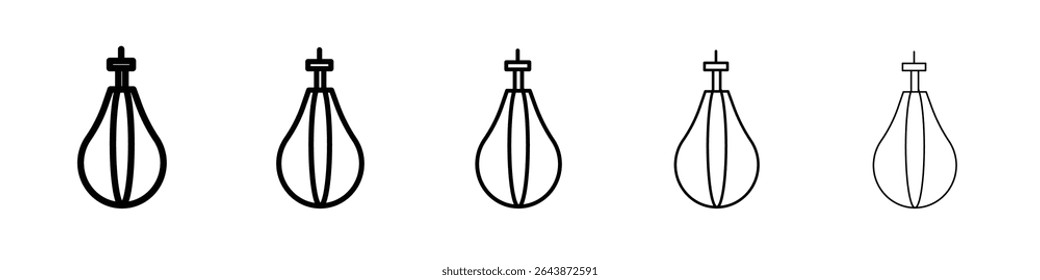 Boxing punch bag icon black and white vector sign
