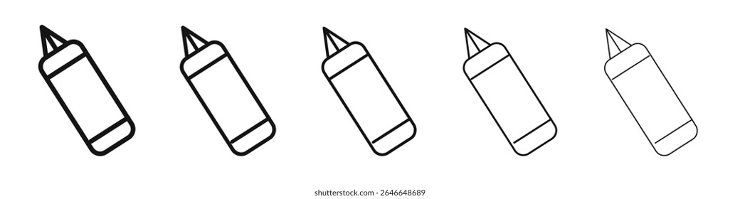 Boxing punch bag icon black and white vector sign