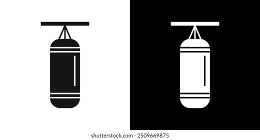 Boxing punch bag icon Flat vector set outline