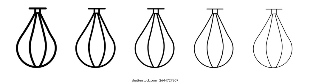 Boxing punch bag icon flat illustration set logo