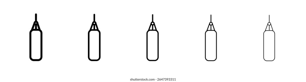 Boxing punch bag icon flat illustration set logo