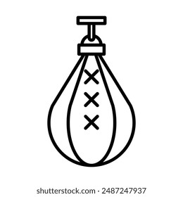 Boxing punch bag linear logo mark in black and white