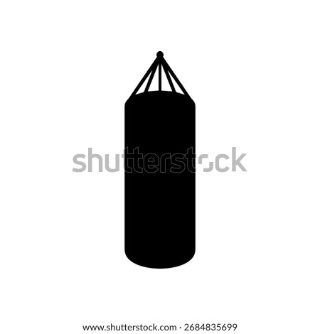 Boxing punch bag silhouette vector flat illustration design.
