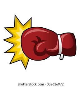Boxing Punch on White Background