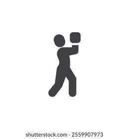 A boxing punch vector icon. filled flat sign for mobile concept and web design. Boxing uppercut glyph icon. Symbol, logo illustration. Vector graphics