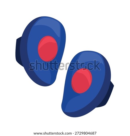 Boxing punching mitts vector icon illustration, punching target hand pads icon vector, boxing pads vector image. Martial arts focus mitts for boxing, kickboxing, muaythai, taekwondo, MMA
