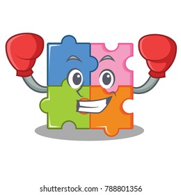 Boxing puzzle character cartoon style