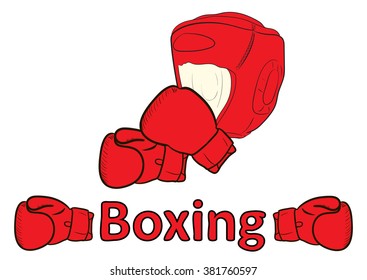 Boxing rack and attributes, headgear, gloves