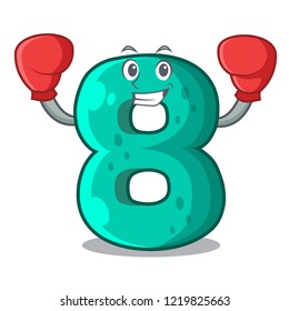 Boxing raster version cartoon shaped Number Eight