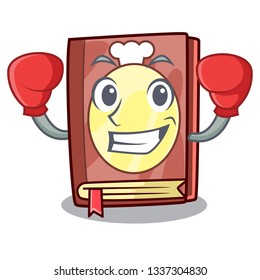 Boxing recipe book above wooden character table