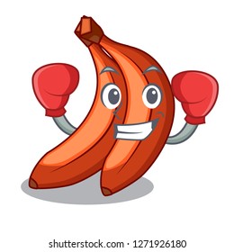 Boxing red banana isolated on the mascot