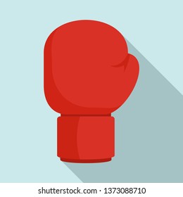 Boxing red glove icon. Flat illustration of boxing red glove vector icon for web design