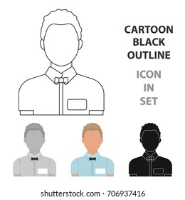 Boxing referee icon in cartoon style isolated on white background. Boxing symbol stock vector illustration.