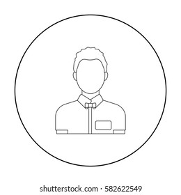 Boxing referee icon in outline style isolated on white background. Boxing symbol vector illustration.