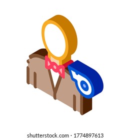 Boxing Referee Icon Vector. Isometric Boxing Referee sign. color isolated symbol illustration