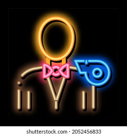 Boxing Referee neon light sign vector. Glowing bright icon Boxing Referee sign. transparent symbol illustration